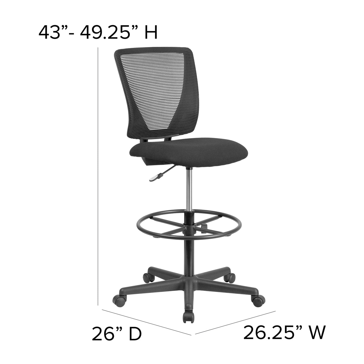 Black Mesh Draft Chair GO-2100-GG