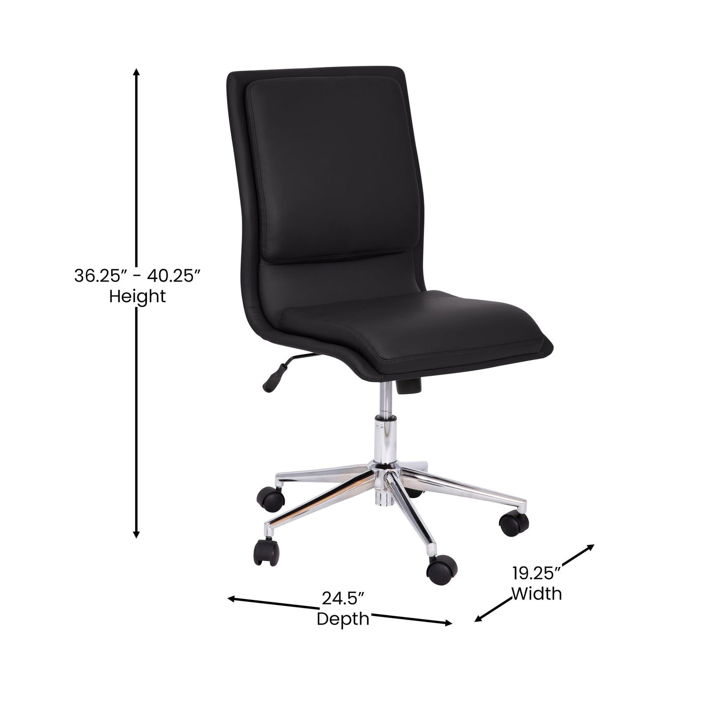 Black LeatherSoft Office Chair GO-21111-BK-GG