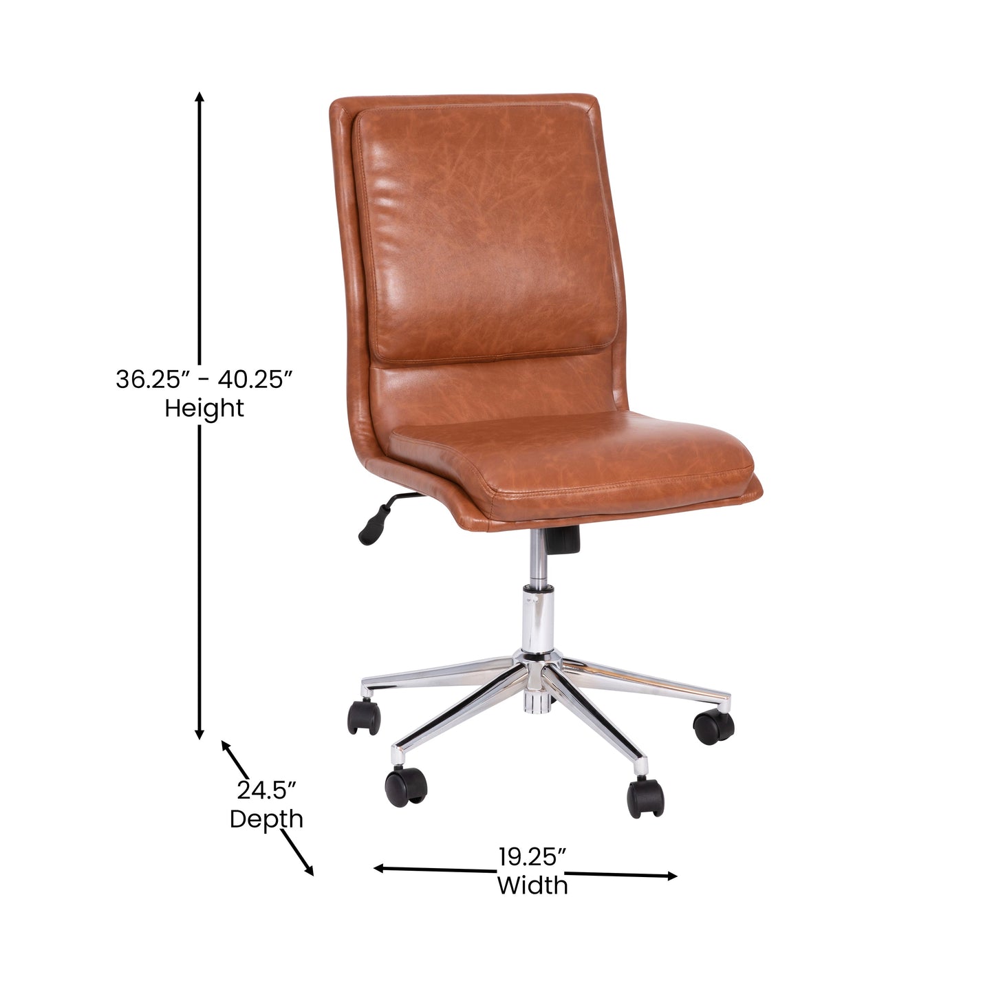 Cognac LeatherSoft Chair GO-21111-BR-GG