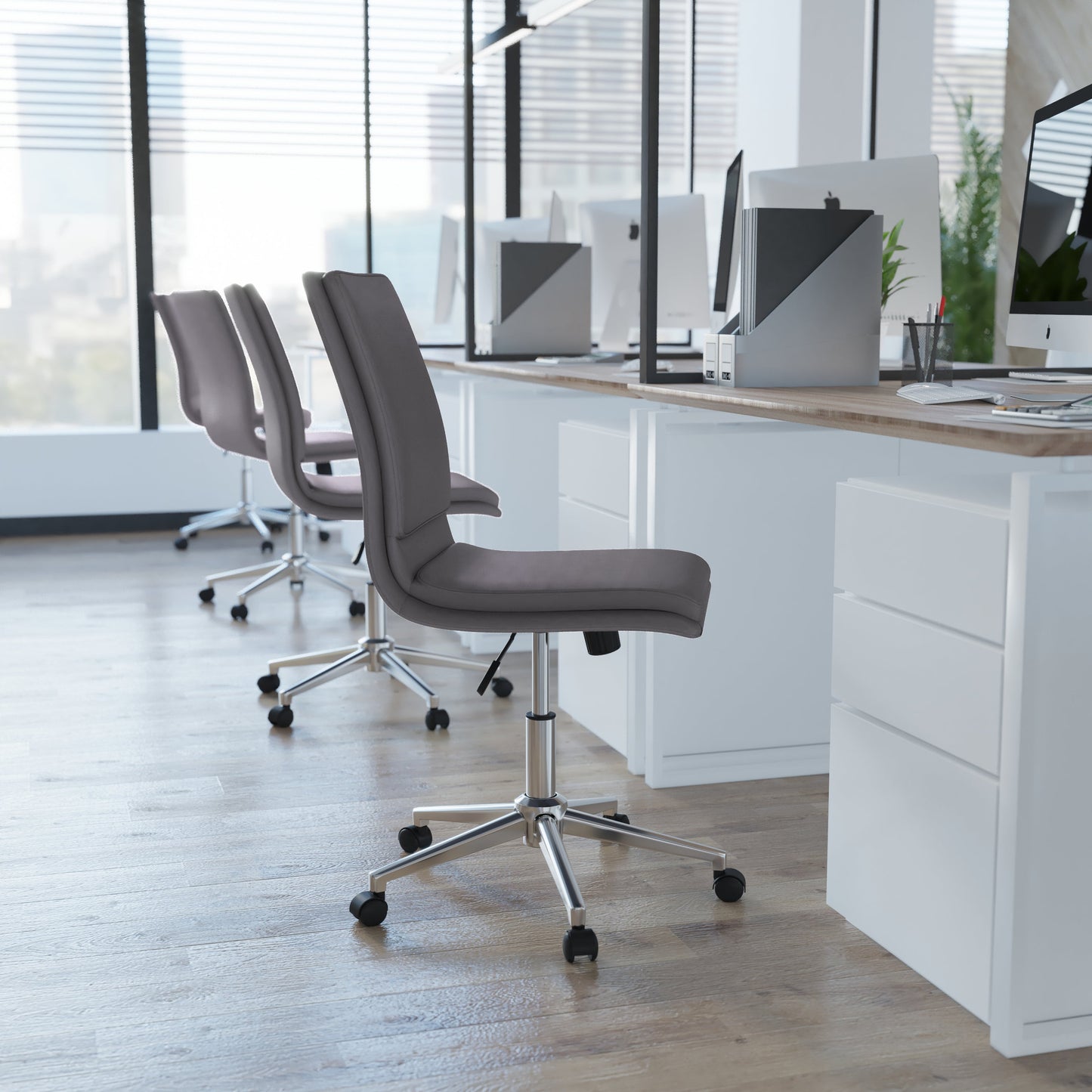 Gray LeatherSoft Office Chair GO-21111-GY-GG