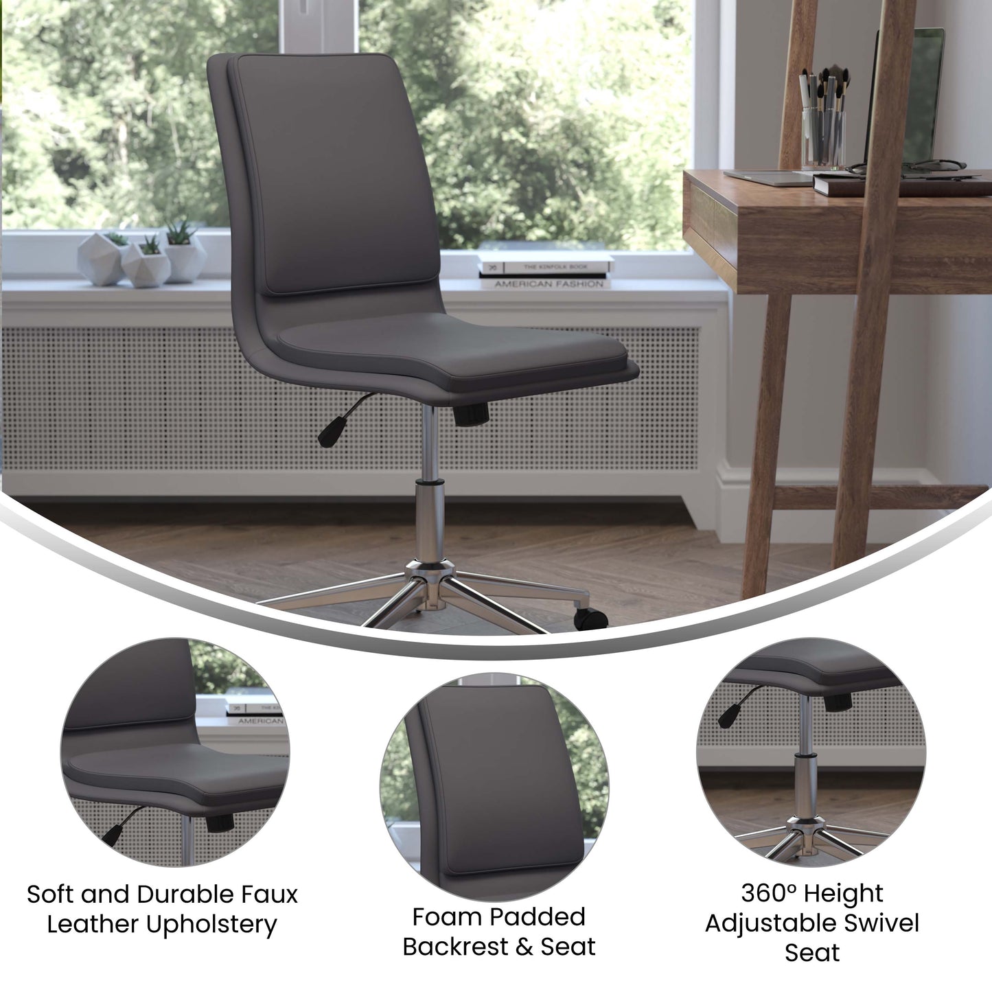 Gray LeatherSoft Office Chair GO-21111-GY-GG