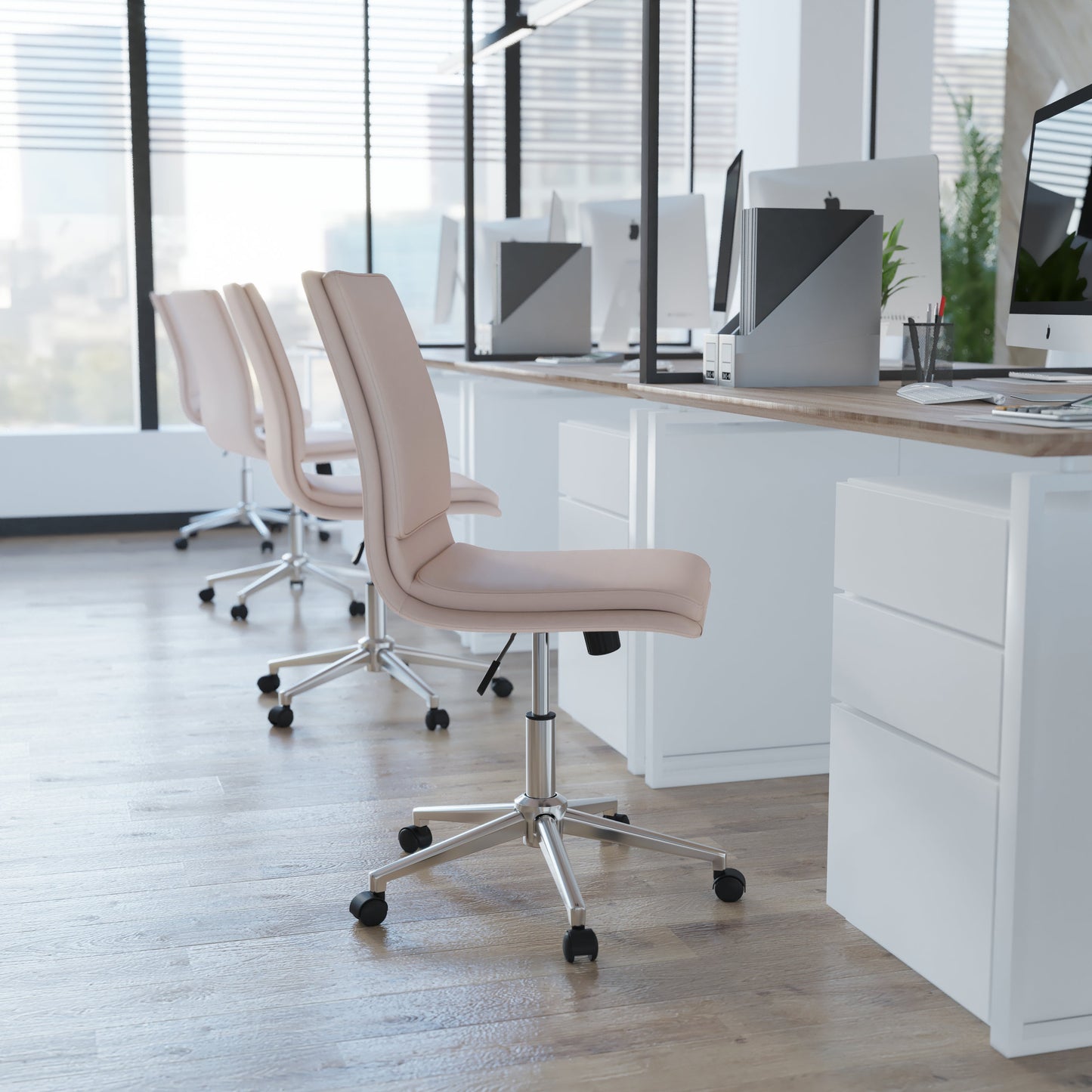 Taupe LeatherSoft Office Chair GO-21111-TAUPE-GG