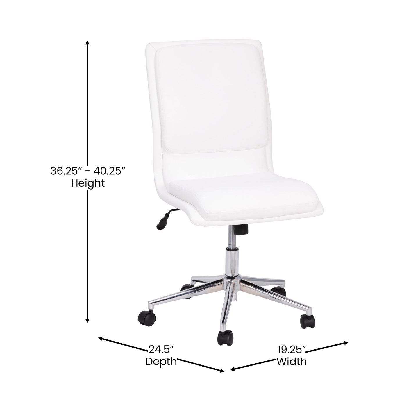 White LeatherSoft Office Chair GO-21111-WH-GG