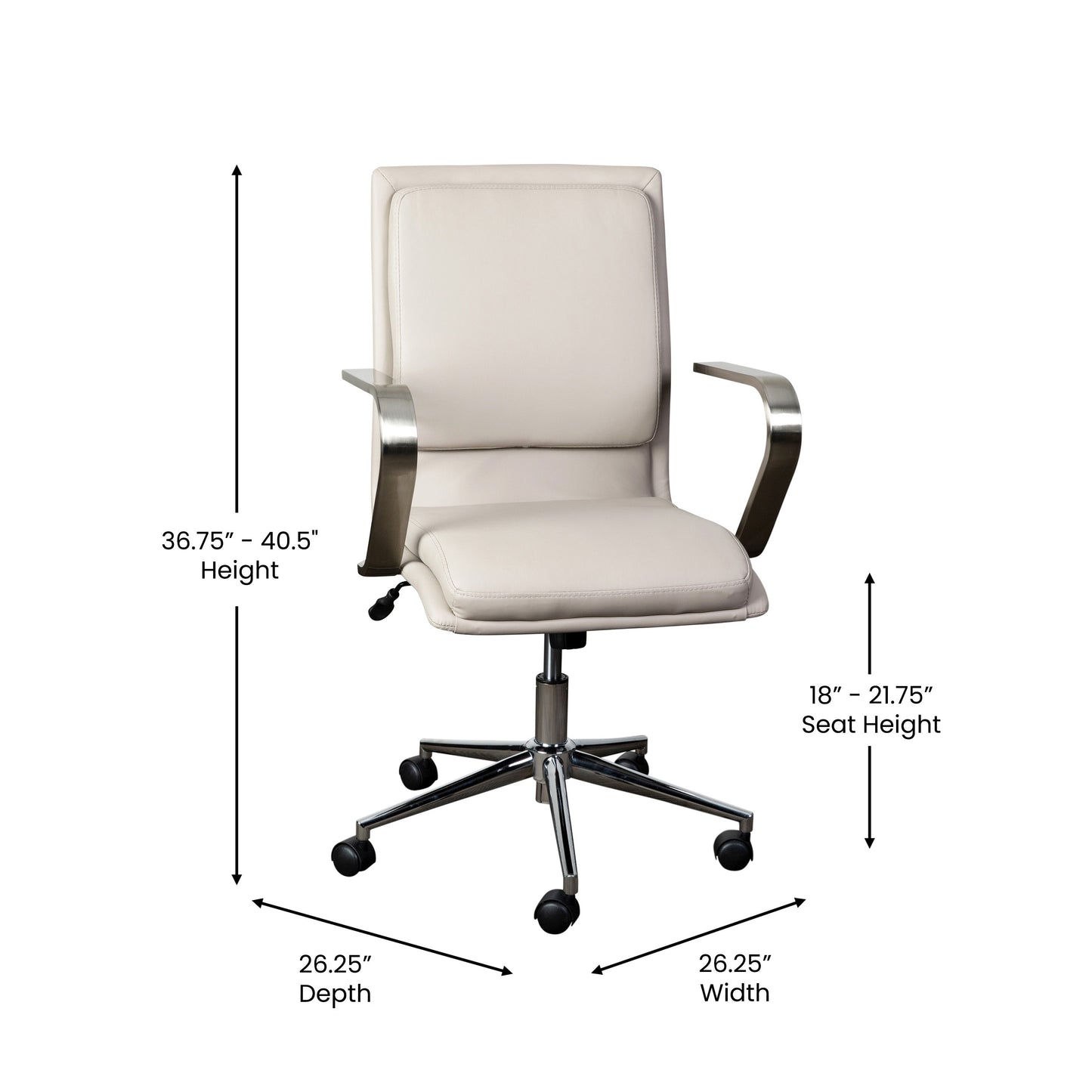 Taupe/Chrome Swivel Desk Chair GO-21111B-TAUPE-CHR-GG