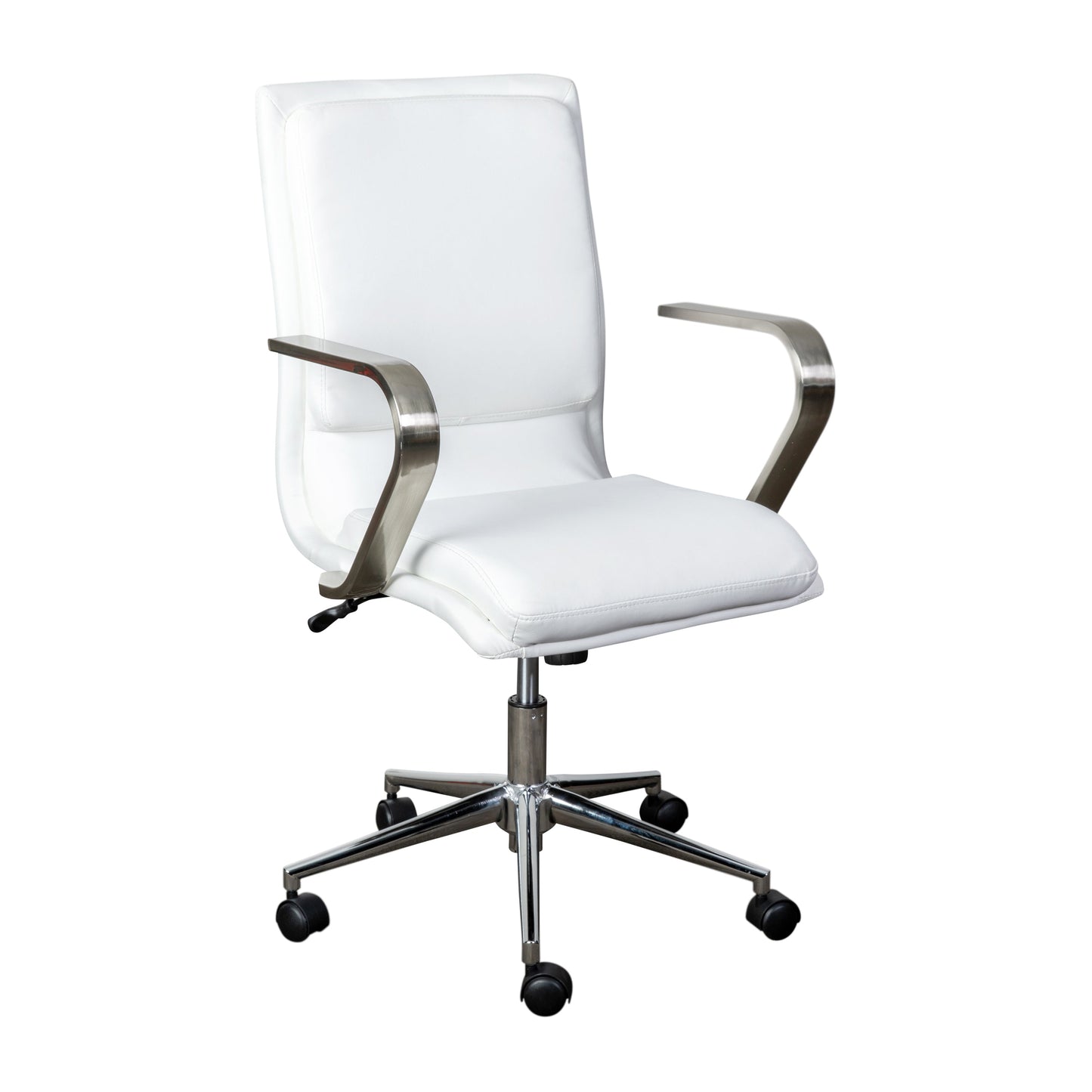 White/Chrome Swivel Desk Chair GO-21111B-WH-CHR-GG