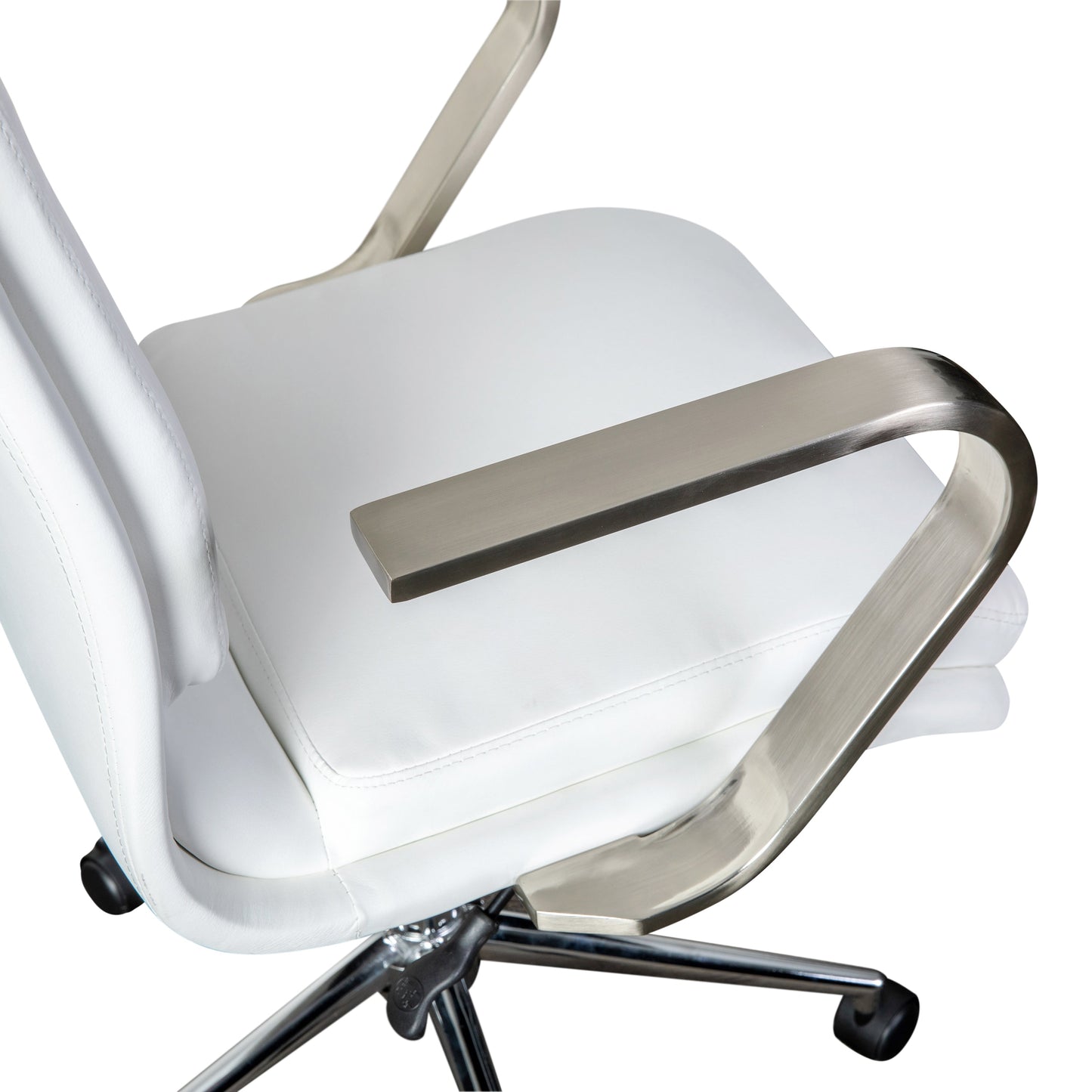 White/Chrome Swivel Desk Chair GO-21111B-WH-CHR-GG