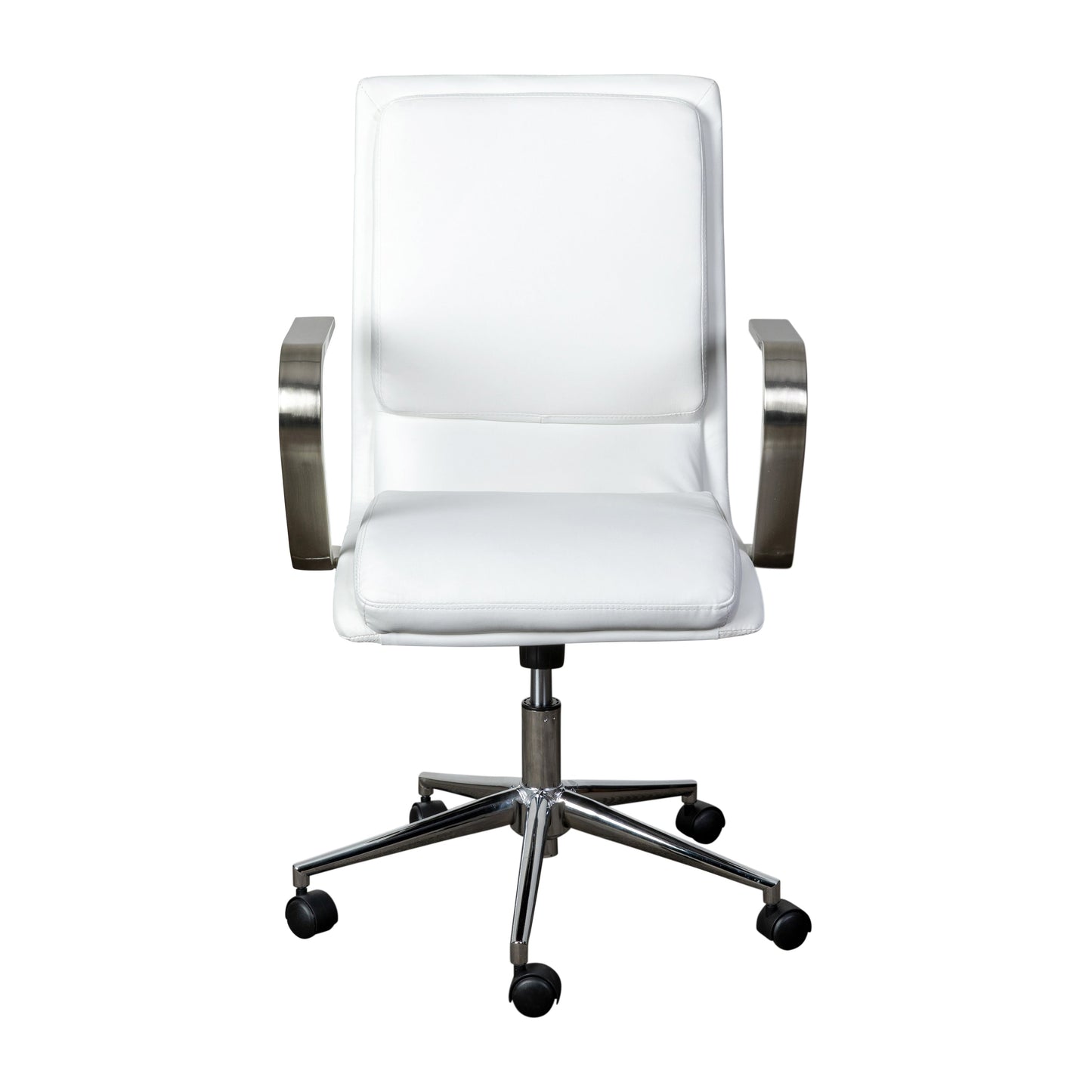 White/Chrome Swivel Desk Chair GO-21111B-WH-CHR-GG