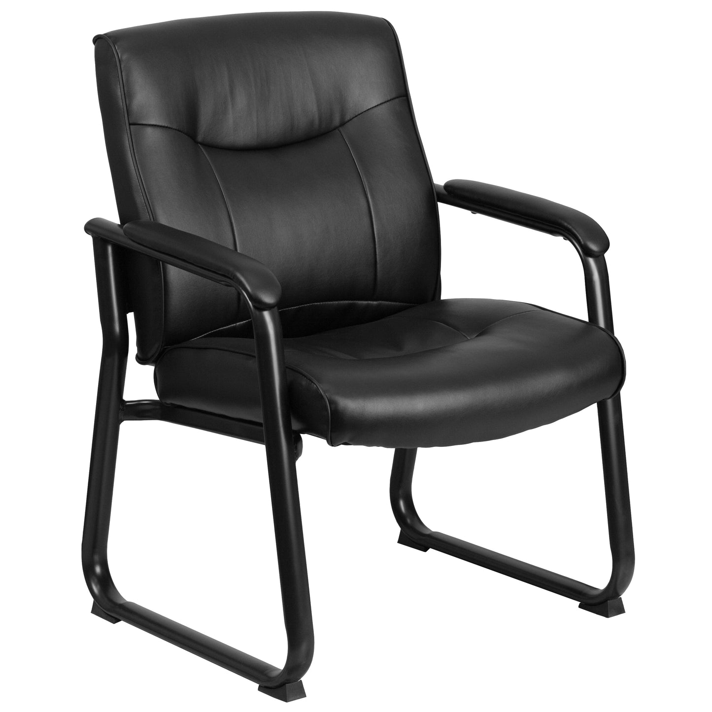 Black Leather Side Chair GO-2136-GG