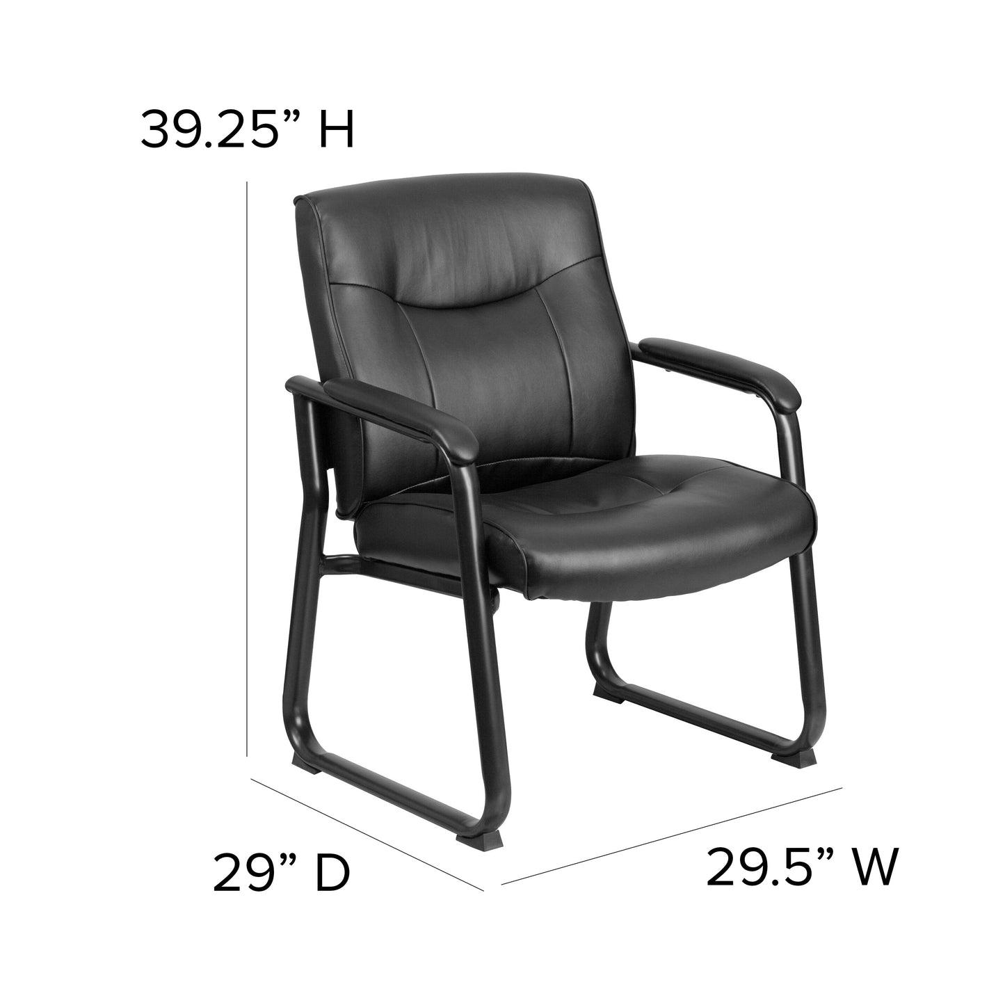 Black Leather Side Chair GO-2136-GG