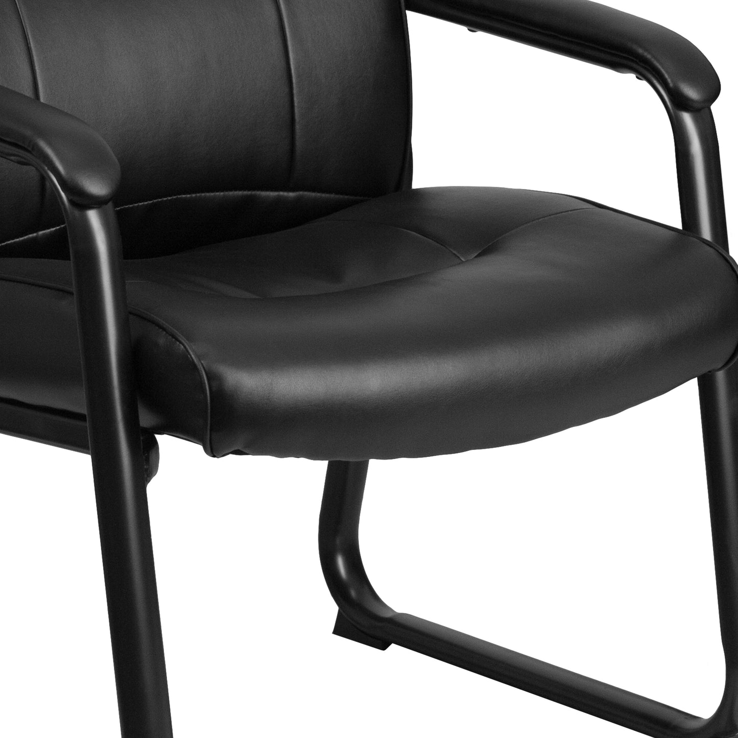 Black Leather Side Chair GO-2136-GG