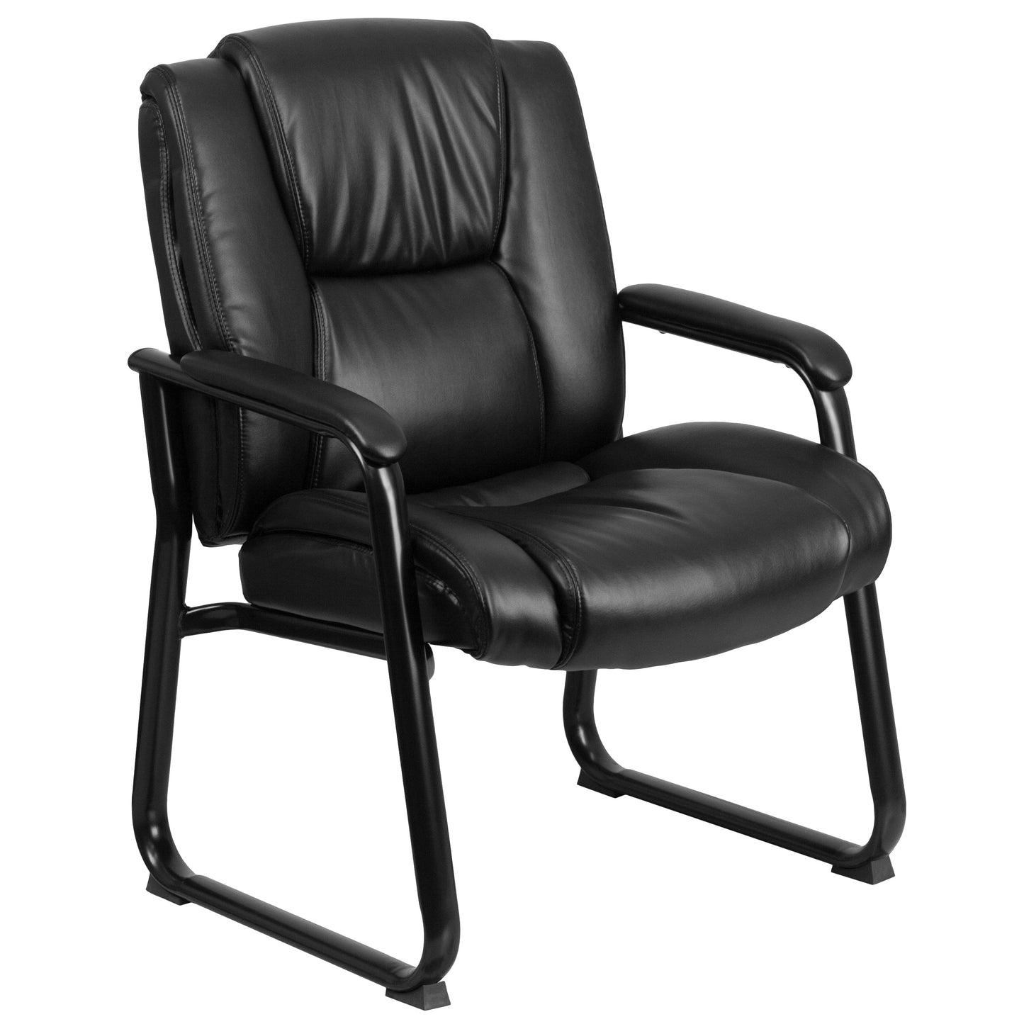 Black Leather Side Chair GO-2138-GG