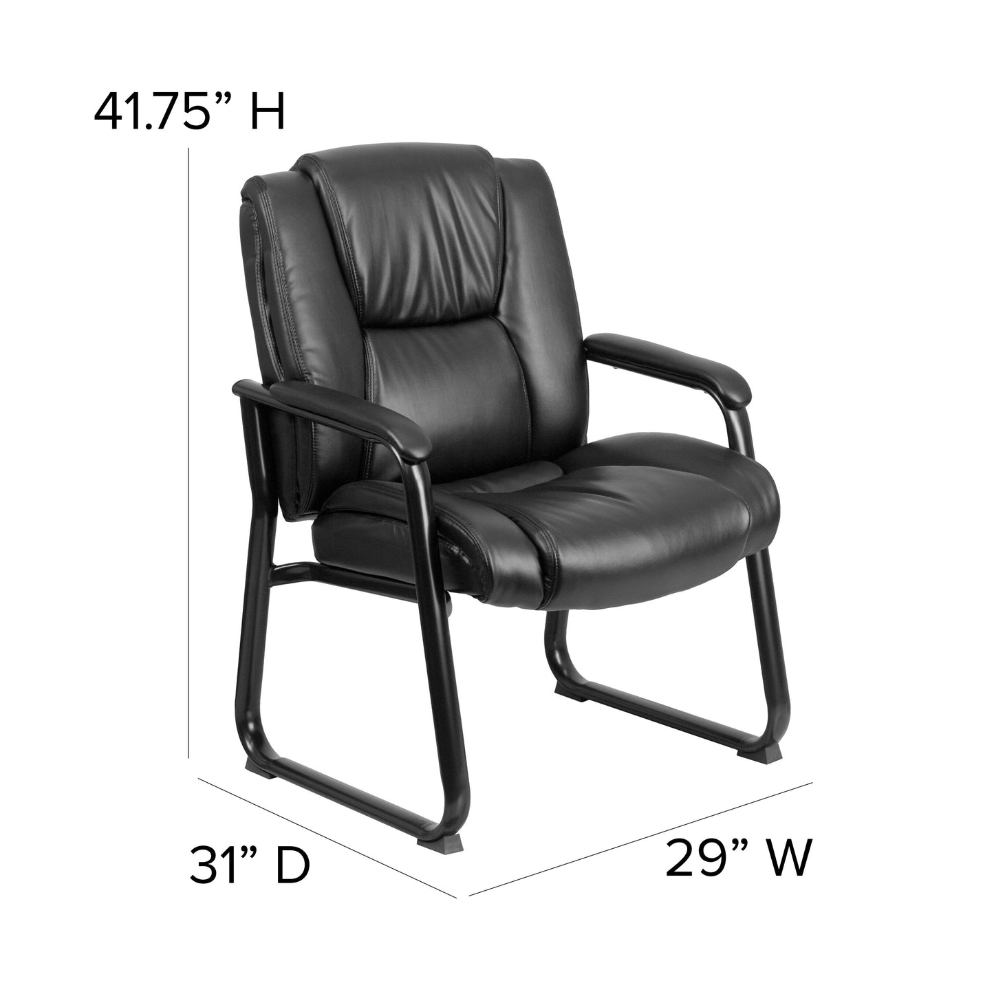 Black Leather Side Chair GO-2138-GG