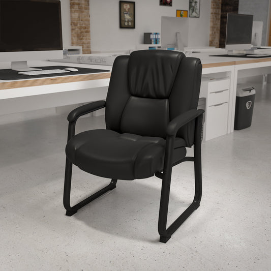 Black Leather Side Chair GO-2138-GG