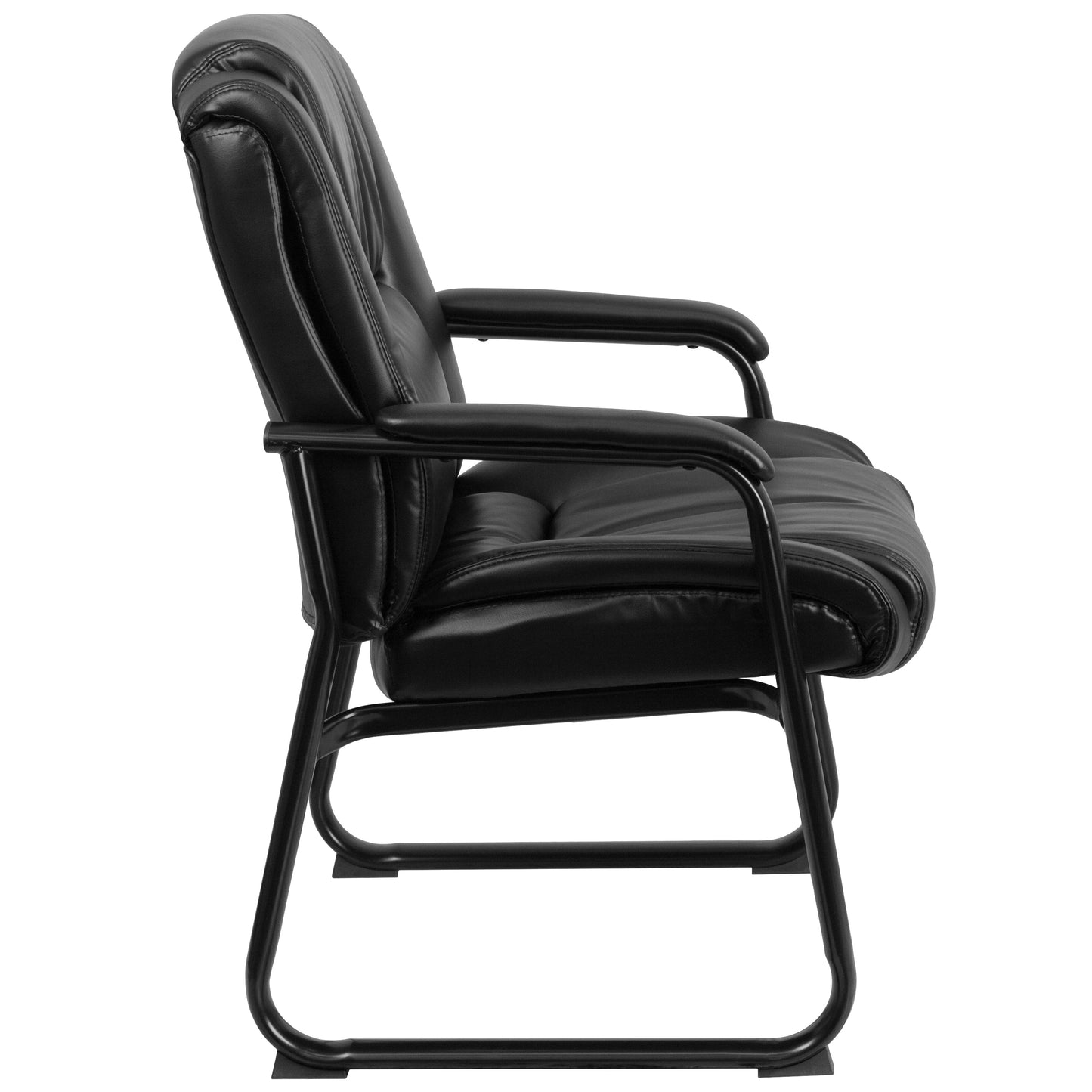 Black Leather Side Chair GO-2138-GG