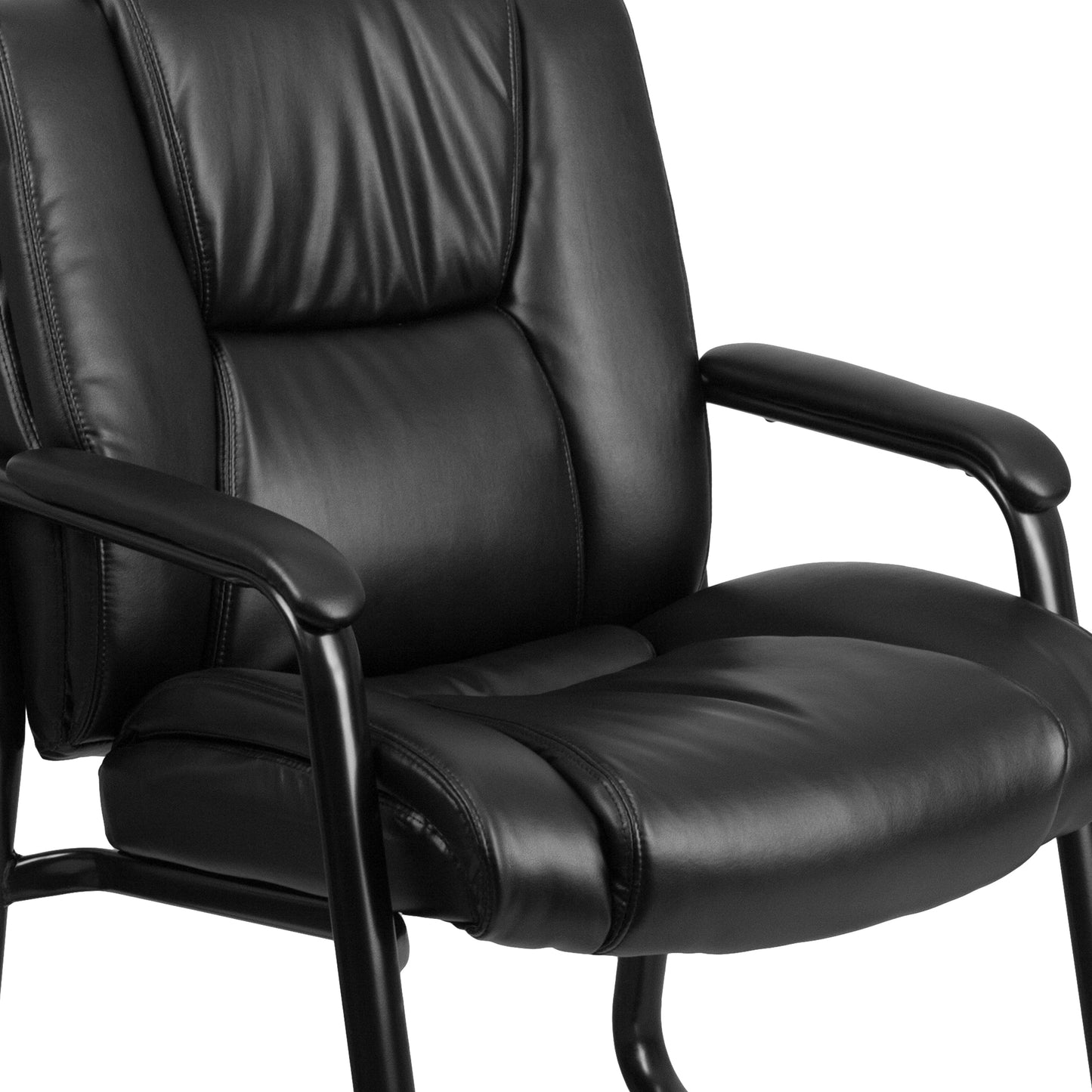 Black Leather Side Chair GO-2138-GG