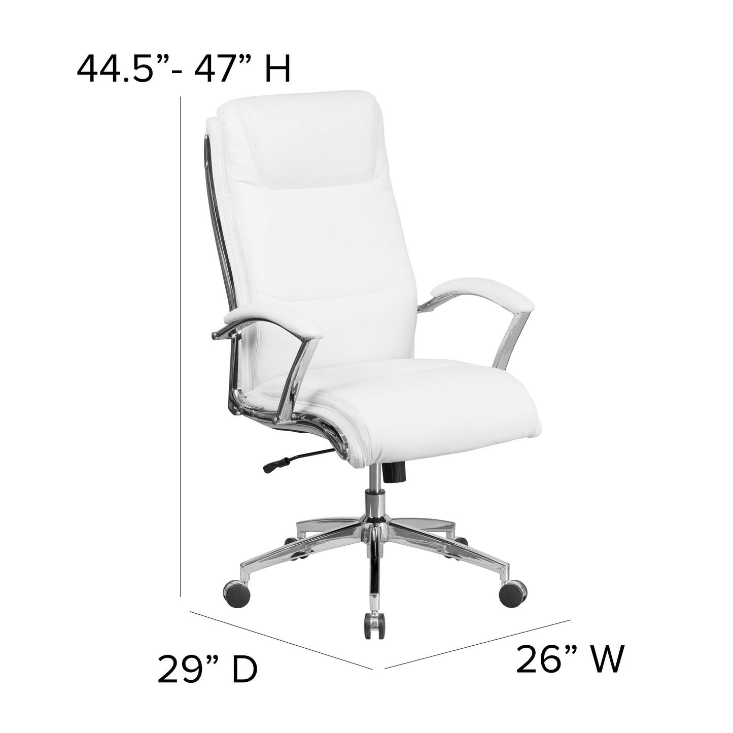 White High Back Leather Chair GO-2192-WH-GG