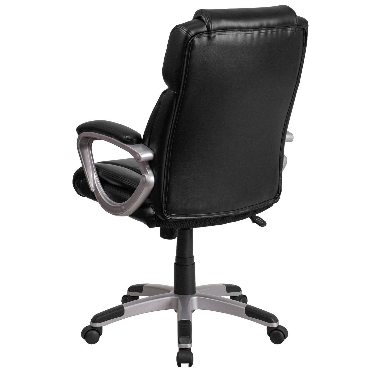 Black Mid-Back Leather Chair GO-2236M-BK-GG