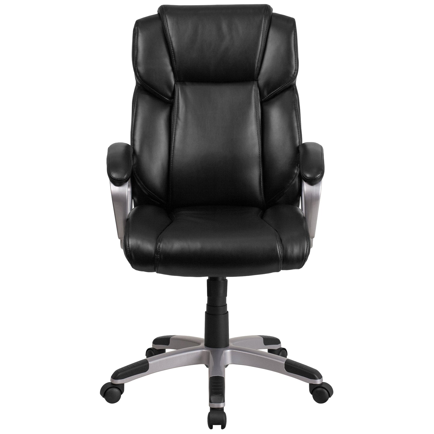 Black Mid-Back Leather Chair GO-2236M-BK-GG