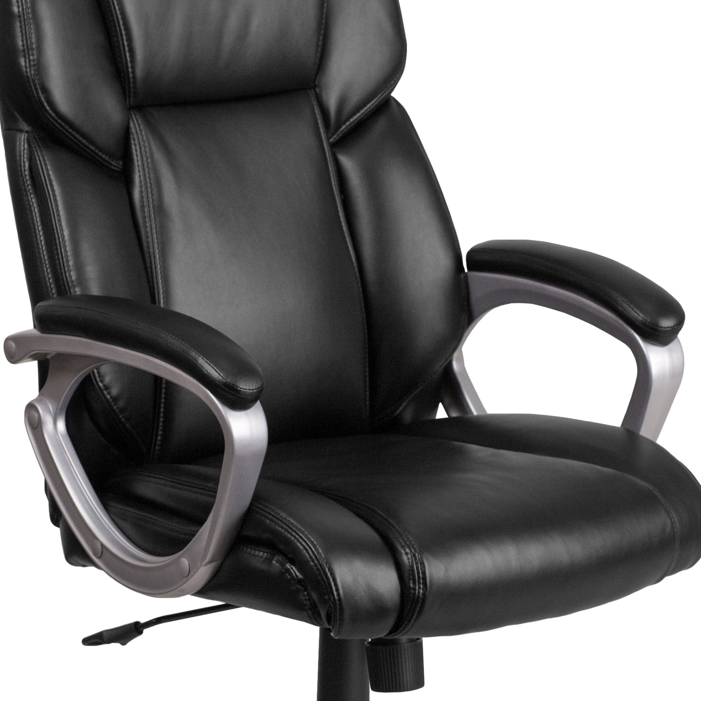 Black Mid-Back Leather Chair GO-2236M-BK-GG