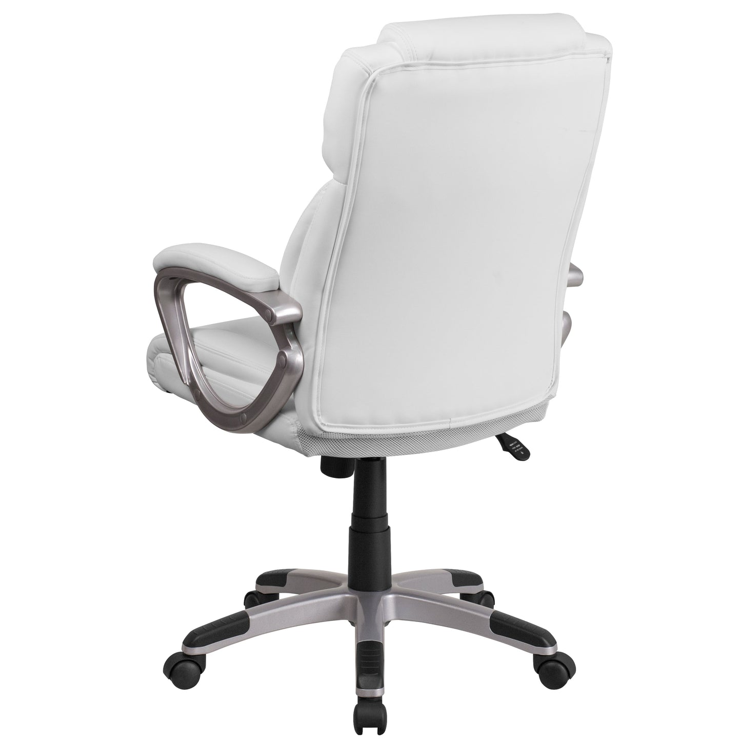 White Mid-Back Leather Chair GO-2236M-WH-GG