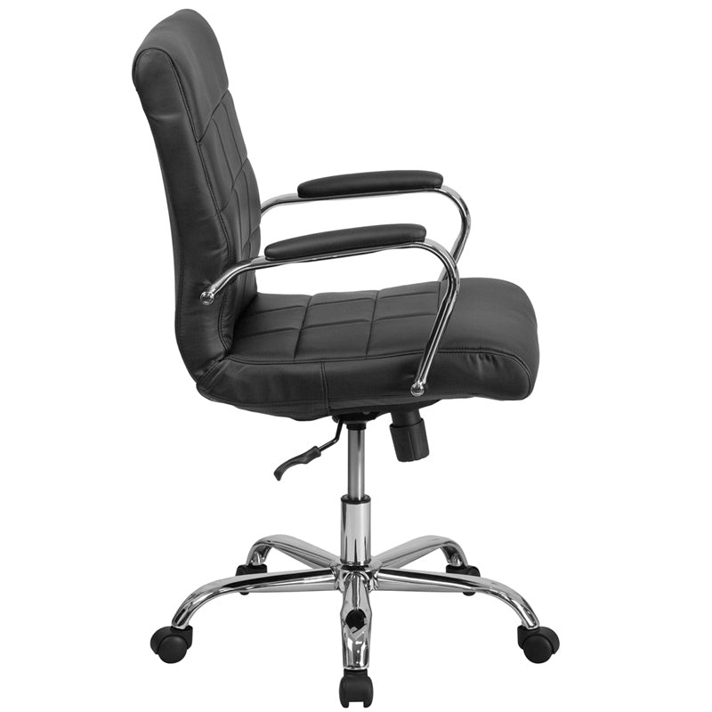 Black Mid-Back Vinyl Chair GO-2240-BK-GG