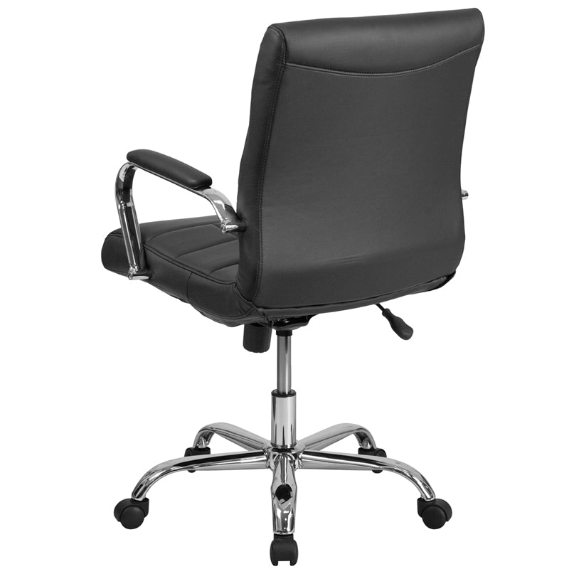 Black Mid-Back Vinyl Chair GO-2240-BK-GG