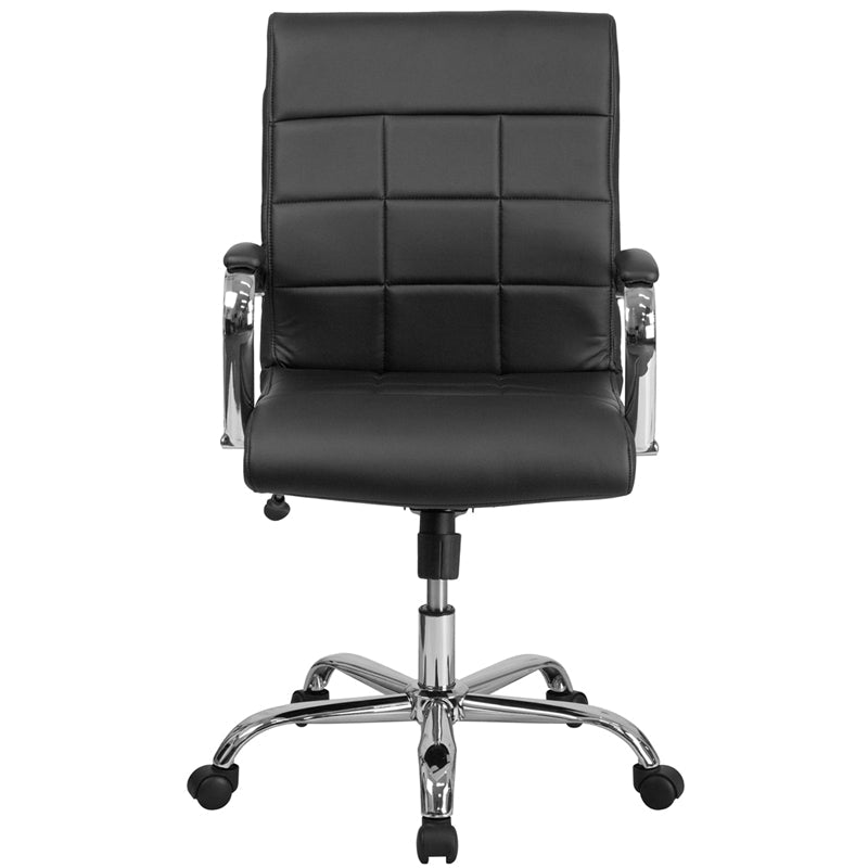 Black Mid-Back Vinyl Chair GO-2240-BK-GG