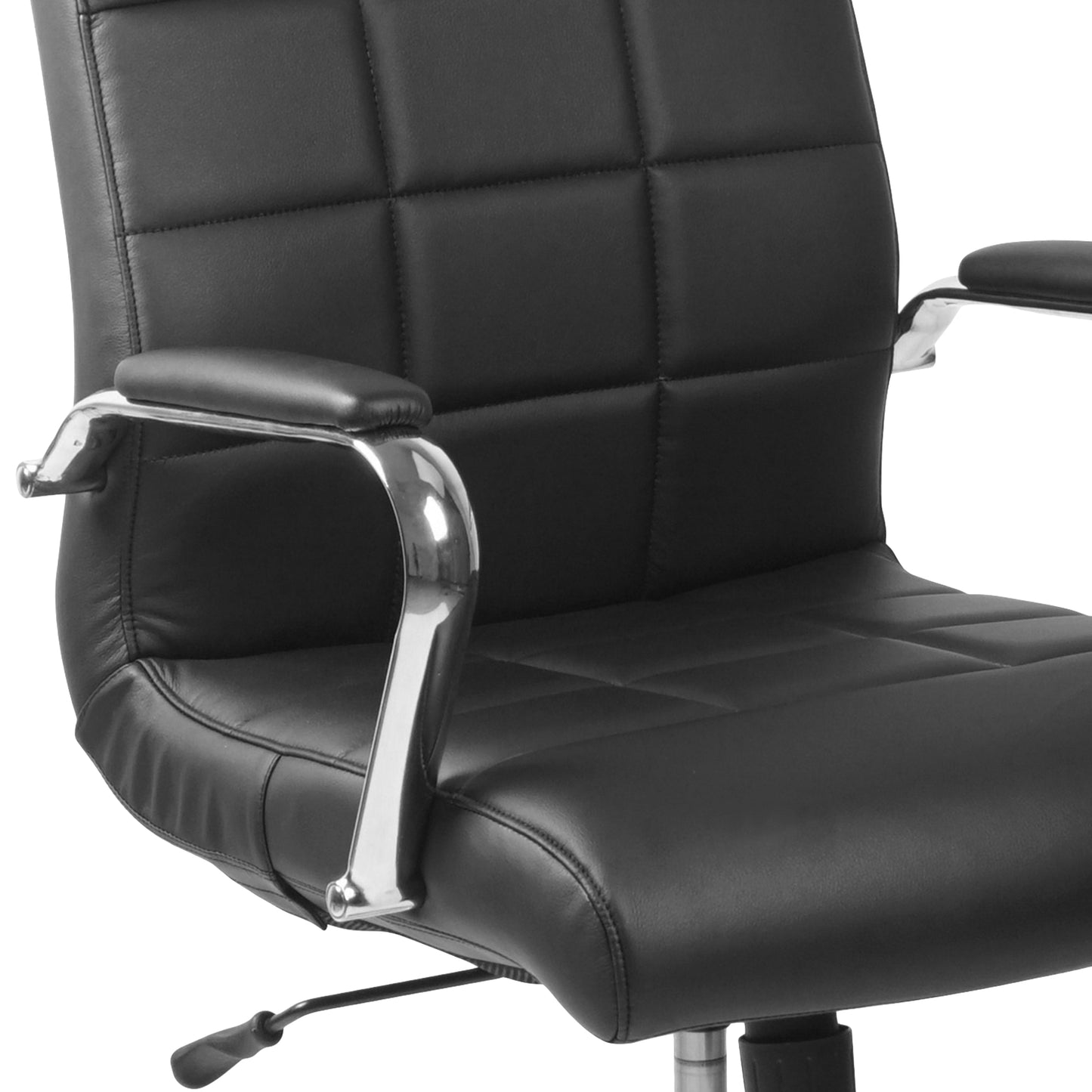 Black Mid-Back Vinyl Chair GO-2240-BK-GG