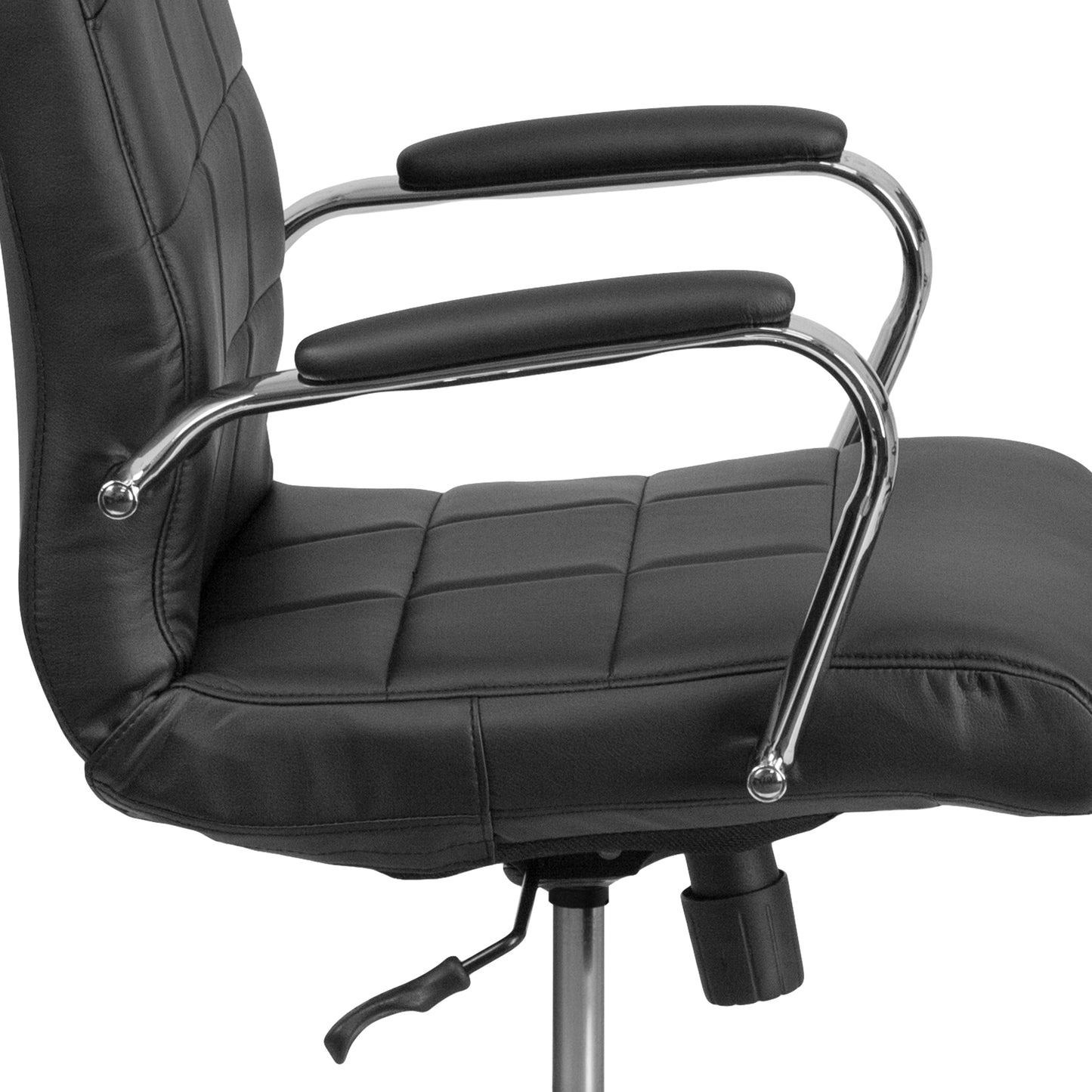 Black Mid-Back Vinyl Chair GO-2240-BK-GG