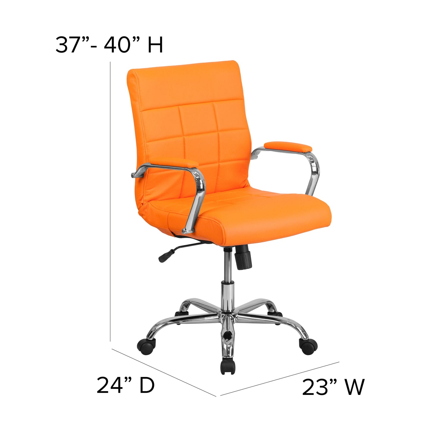 Orange Mid-Back Vinyl Chair GO-2240-ORG-GG