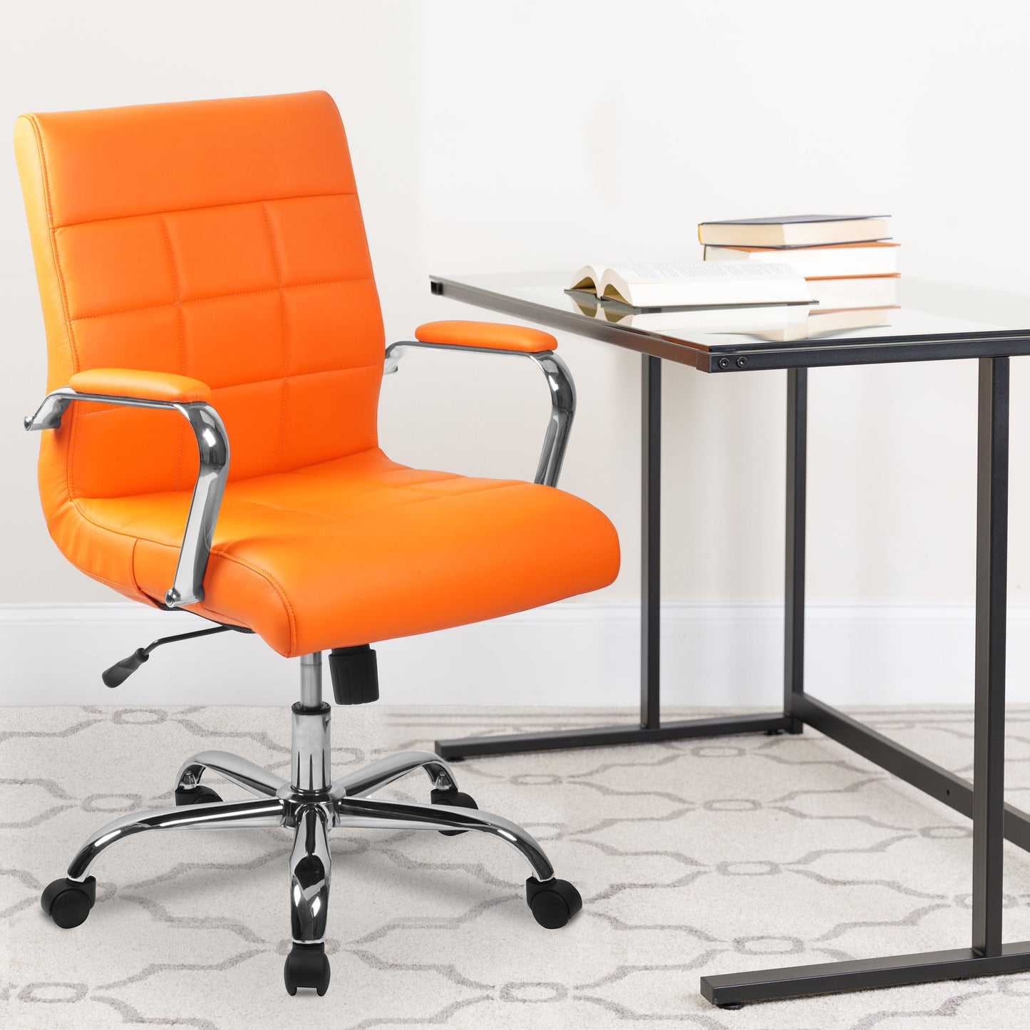 Orange Mid-Back Vinyl Chair GO-2240-ORG-GG