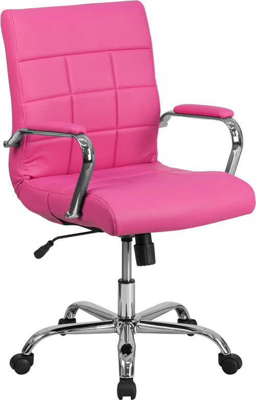 Pink Mid-Back Vinyl Chair GO-2240-PK-GG