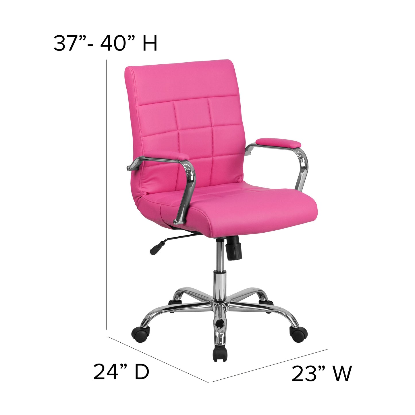 Pink Mid-Back Vinyl Chair GO-2240-PK-GG