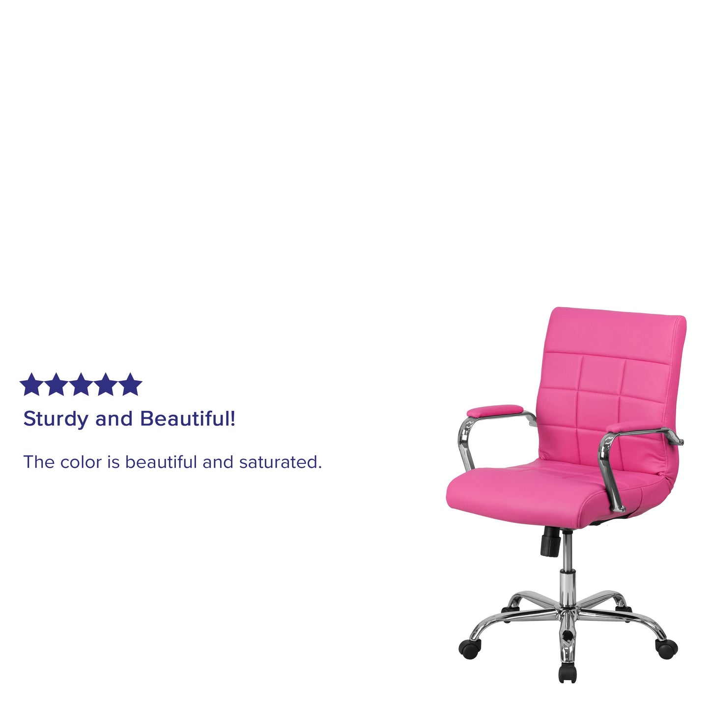 Pink Mid-Back Vinyl Chair GO-2240-PK-GG