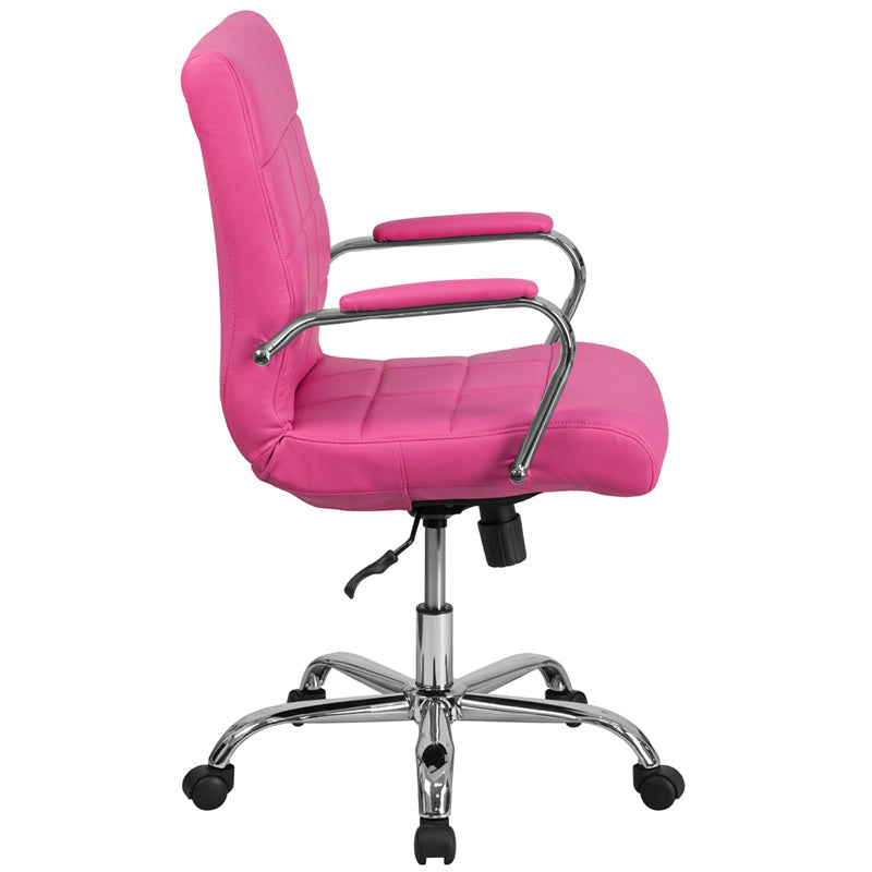 Pink Mid-Back Vinyl Chair GO-2240-PK-GG