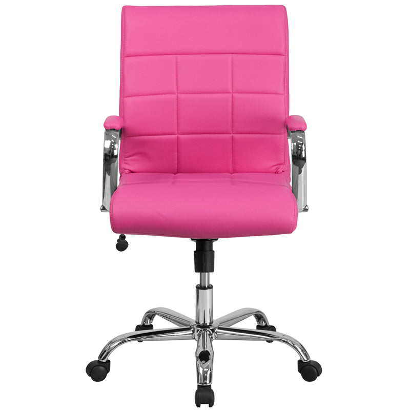 Pink Mid-Back Vinyl Chair GO-2240-PK-GG