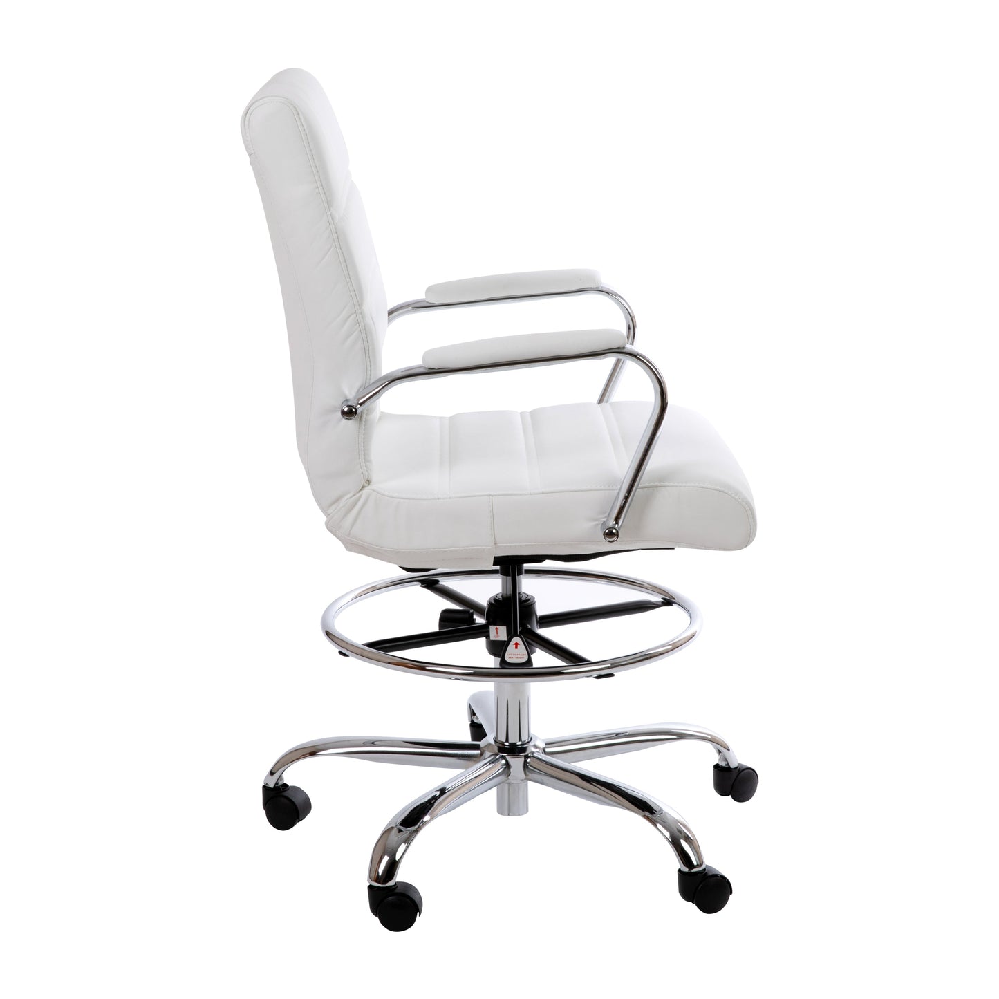 White LeatherSoft Draft Chair GO-2286B-WH-GG