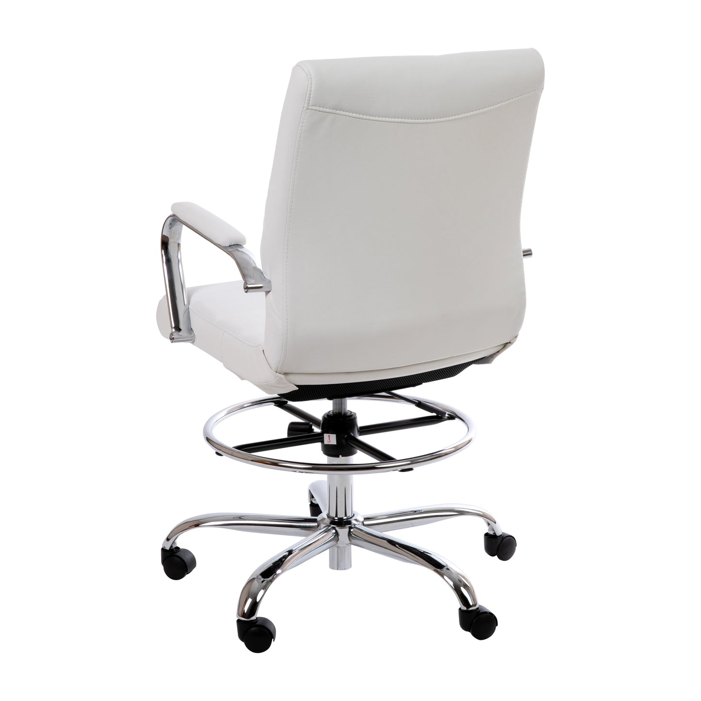 White LeatherSoft Draft Chair GO-2286B-WH-GG