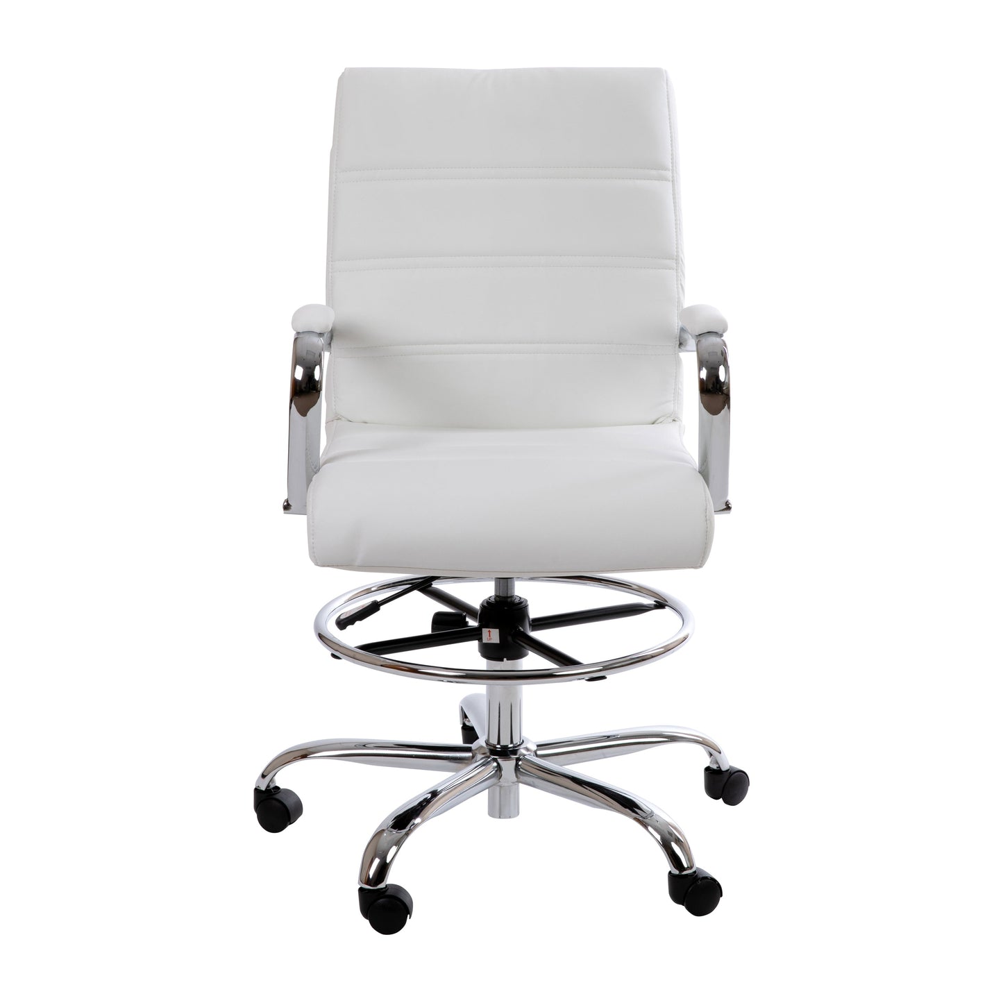 White LeatherSoft Draft Chair GO-2286B-WH-GG