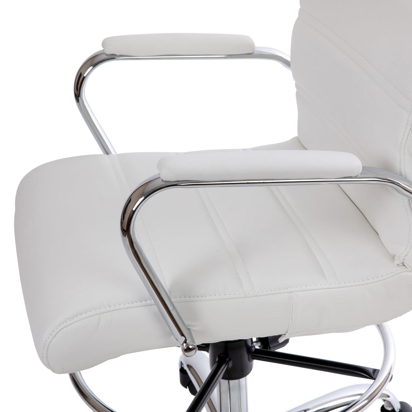 White LeatherSoft Draft Chair GO-2286B-WH-GG