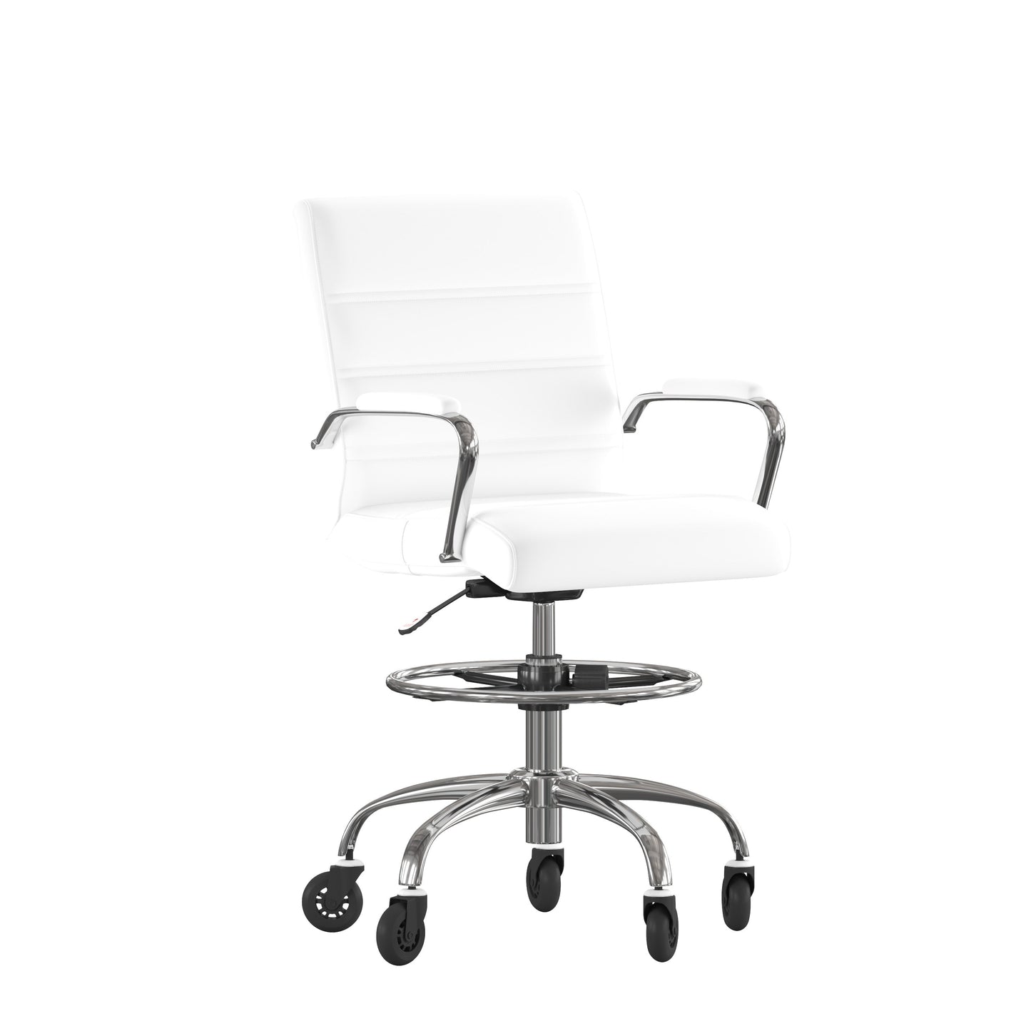 White Chair with Skate Wheels GO-2286B-WH-RLB-GG