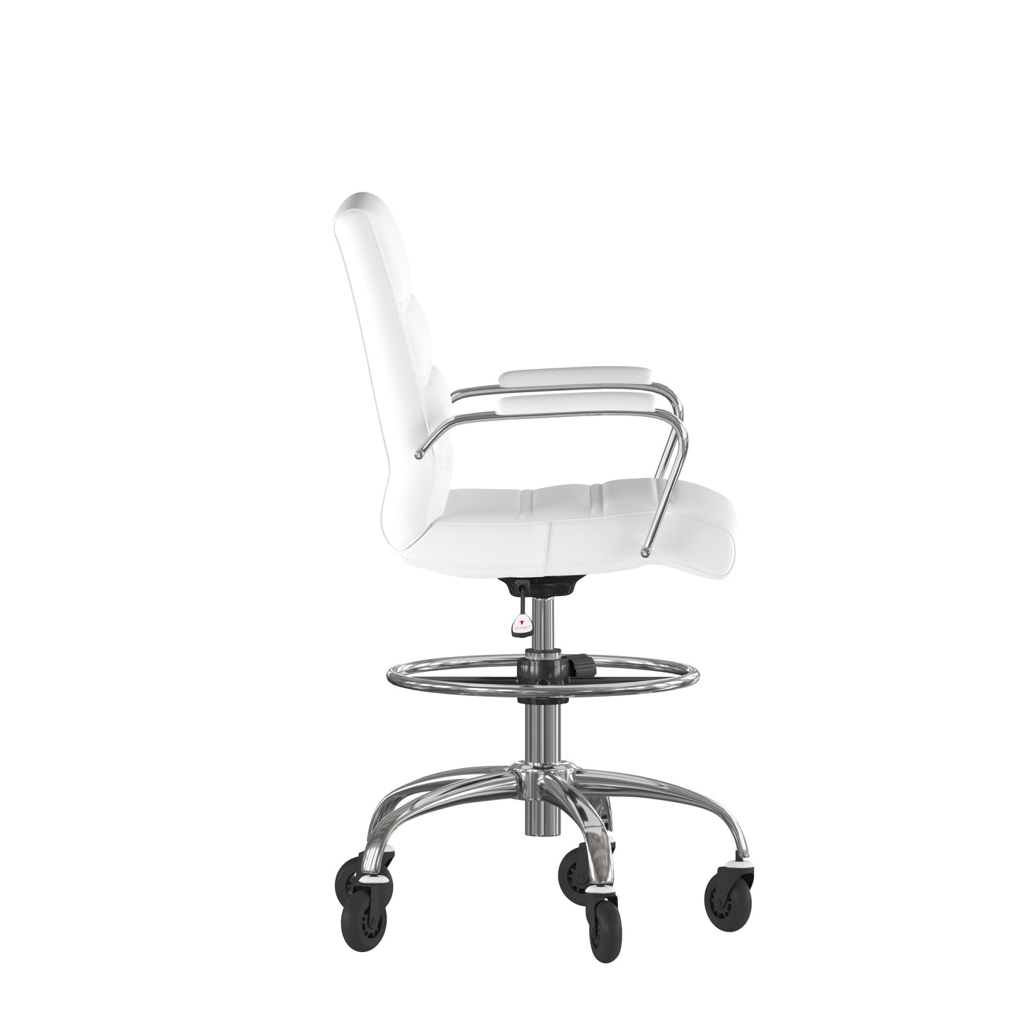 White Chair with Skate Wheels GO-2286B-WH-RLB-GG