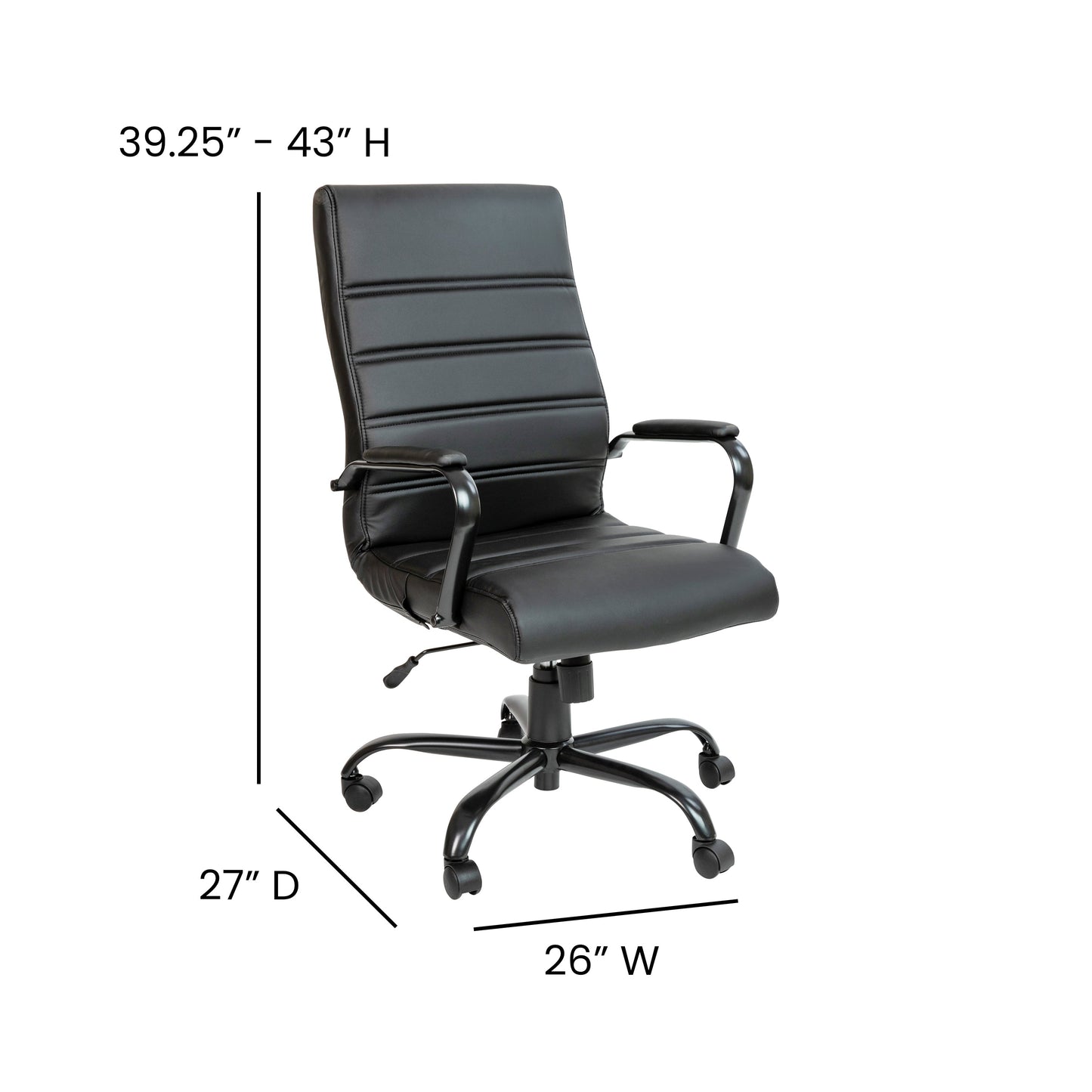 Black High Back Leather Chair GO-2286H-BK-BK-GG