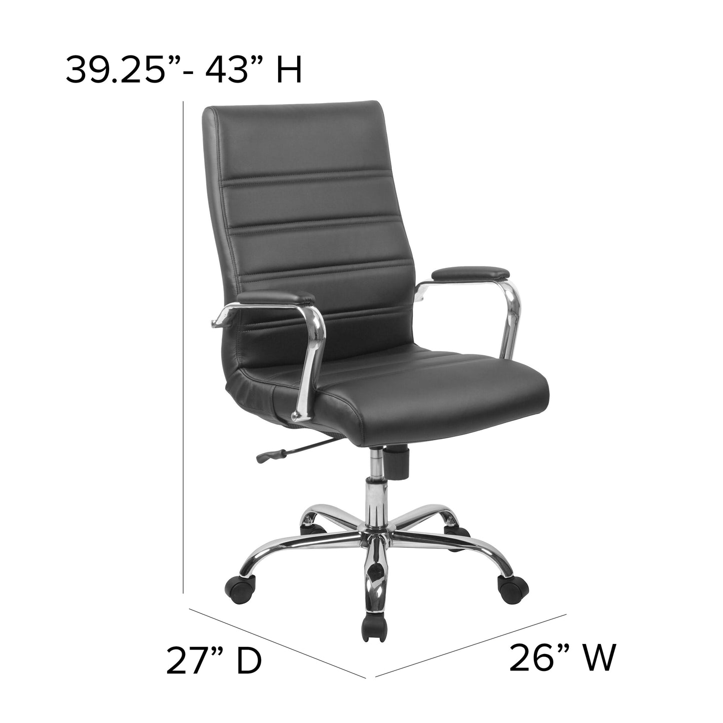 Black High Back Leather Chair GO-2286H-BK-GG