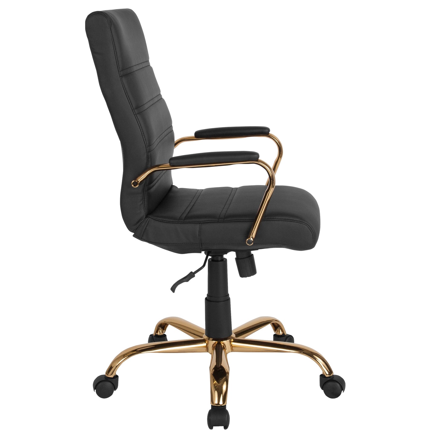 Black High Back Leather Chair GO-2286H-BK-GLD-GG