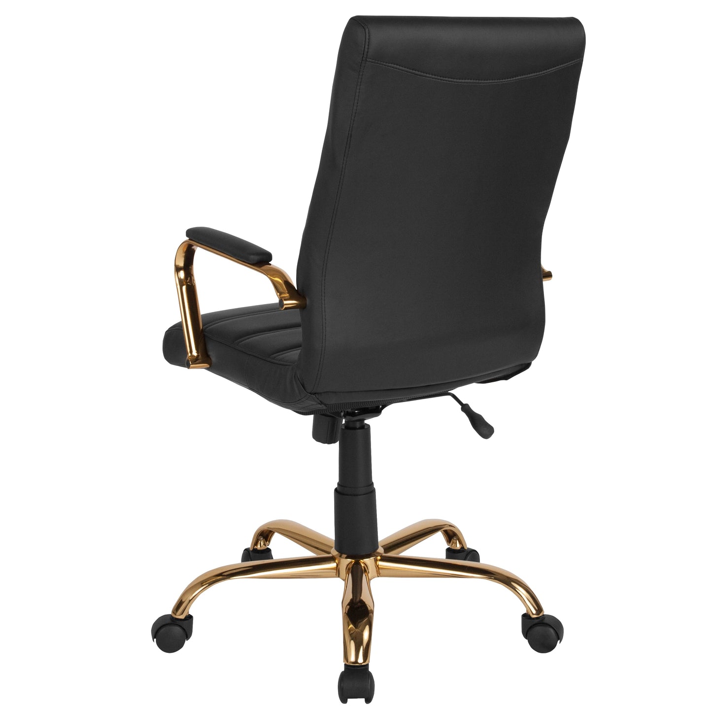 Black High Back Leather Chair GO-2286H-BK-GLD-GG