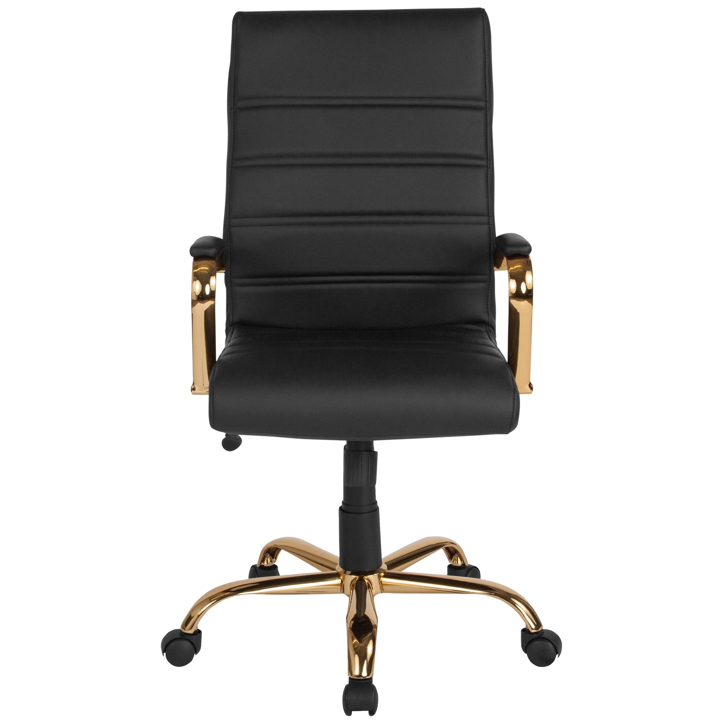 Black High Back Leather Chair GO-2286H-BK-GLD-GG