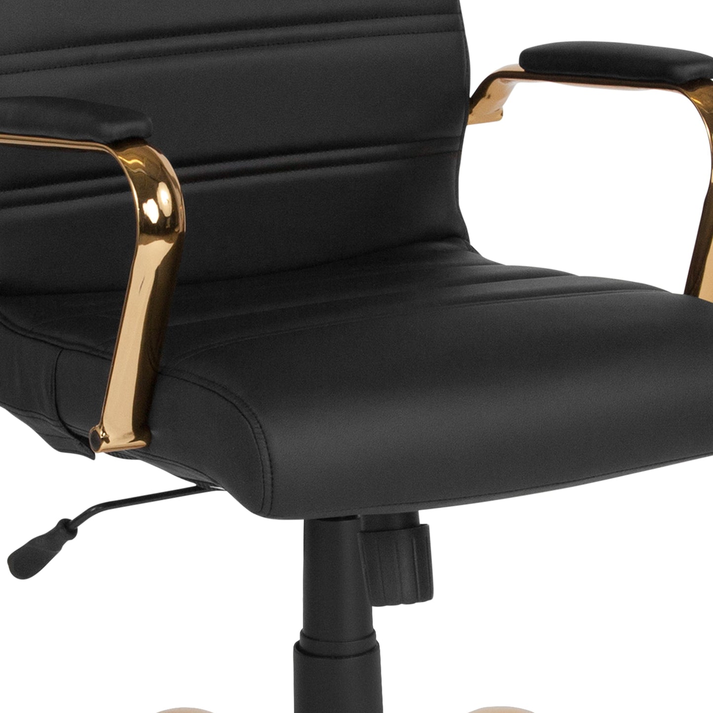 Black High Back Leather Chair GO-2286H-BK-GLD-GG