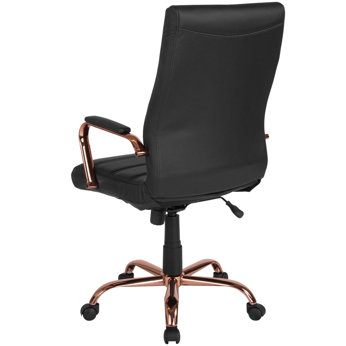 Black High Back Leather Chair GO-2286H-BK-RSGLD-GG