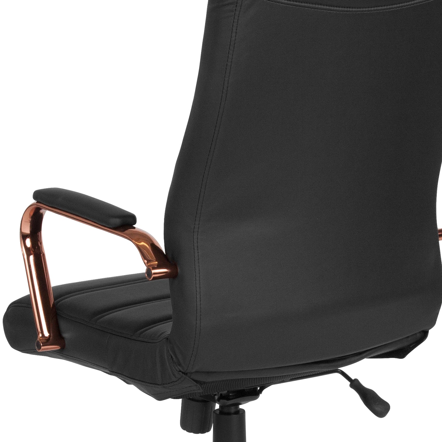 Black High Back Leather Chair GO-2286H-BK-RSGLD-GG